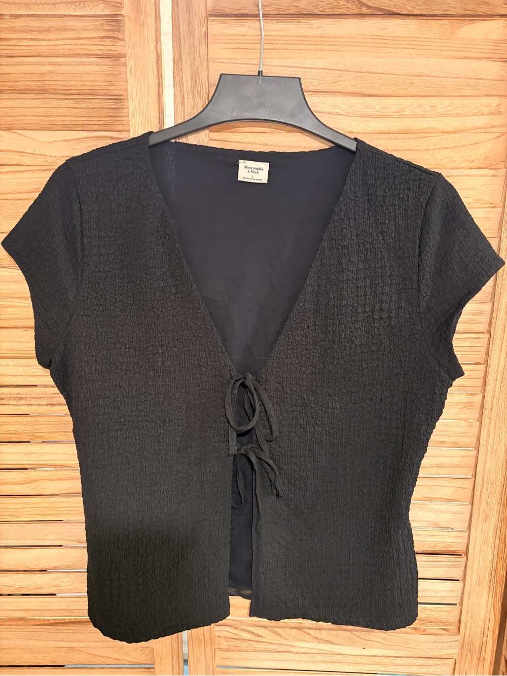 Abercrombie & Fitch Black Tie-Front Women's Top
